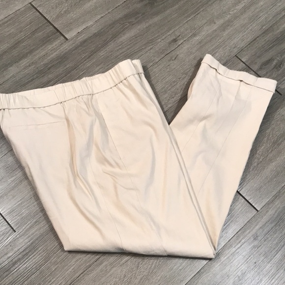 J. Jill Linen Stretch Oatmeal Pull on Ankle Style Pants size Medium Petite - Picture 7 of 10